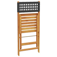 Thumbnail for 3-tlg. Bistro-Set Schwarz Poly Rattan und Massivholz