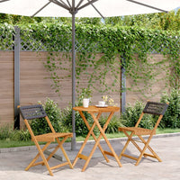 Thumbnail for 3-tlg. Bistro-Set Schwarz Poly Rattan und Massivholz