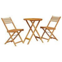 Thumbnail for 3-tlg. Bistro-Set Beige Polypropylen und Massivholz