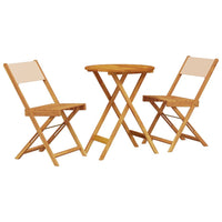 Thumbnail for 3-tlg. Bistro-Set Beige Stoff und Massivholz