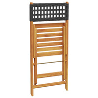 Thumbnail for 3-tlg. Bistro-Set Schwarz Poly Rattan und Massivholz