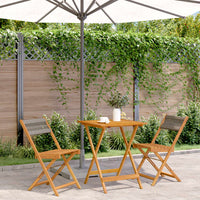Thumbnail for 3-tlg. Bistro-Set Grau Polypropylen und Massivholz