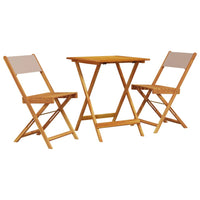 Thumbnail for 3-tlg. Bistro-Set Taupe Stoff und Massivholz