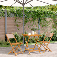 Thumbnail for 3-tlg. Bistro-Set Taupe Stoff und Massivholz