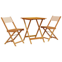 Thumbnail for 3-tlg. Bistro-Set Beige Stoff und Massivholz