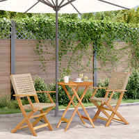 Thumbnail for 3-tlg. Bistro-Set Beige Poly Rattan und Massivholz