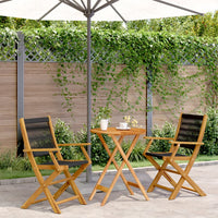 Thumbnail for 3-tlg. Bistro-Set Schwarz Polypropylen und Massivholz
