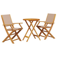 Thumbnail for 3-tlg. Bistro-Set Taupe Stoff und Massivholz