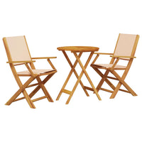 Thumbnail for 3-tlg. Bistro-Set Beige Stoff und Massivholz