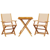 Thumbnail for 3-tlg. Bistro-Set Beige Stoff und Massivholz
