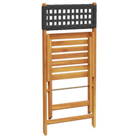 Thumbnail for 3-tlg. Bistro-Set Schwarz Poly Rattan und Massivholz