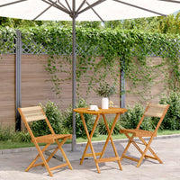 Thumbnail for 3-tlg. Bistro-Set Beige Polypropylen und Massivholz