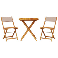 Thumbnail for 3-tlg. Bistro-Set Taupe Stoff und Massivholz