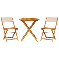 Thumbnail for 3-tlg. Bistro-Set Beige Stoff und Massivholz