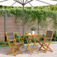Thumbnail for 3-tlg. Bistro-Set Grau Polypropylen und Massivholz
