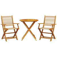 Thumbnail for 3-tlg. Bistro-Set Beige Polypropylen und Massivholz