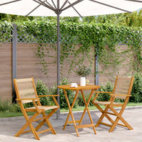 Thumbnail for 3-tlg. Bistro-Set Beige Polypropylen und Massivholz