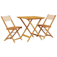 Thumbnail for 3-tlg. Bistro-Set Beige Stoff und Massivholz