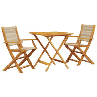 Thumbnail for 3-tlg. Bistro-Set Beige Polypropylen und Massivholz