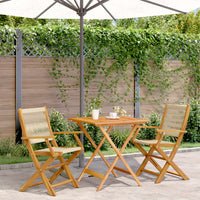 Thumbnail for 3-tlg. Bistro-Set Beige Polypropylen und Massivholz