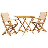 Thumbnail for 3-tlg. Bistro-Set Beige Stoff und Massivholz