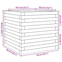 Thumbnail for Pflanzkübel Wachsbraun 50x50x46 cm Massivholz Kiefer