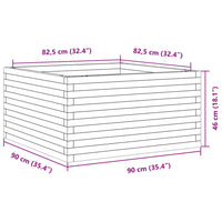 Thumbnail for Pflanzkübel Weiß 90x90x46 cm Massivholz Kiefer