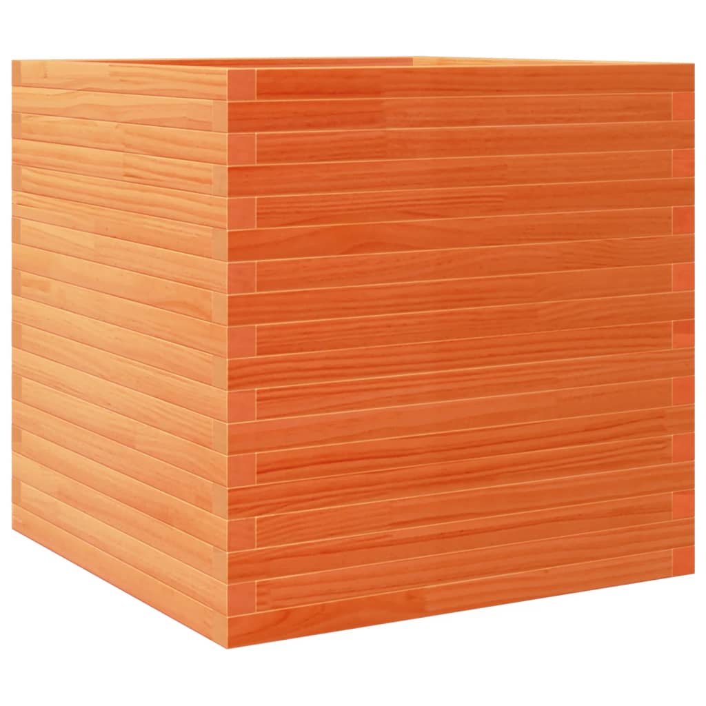 Pflanzkübel Wachsbraun 70x70x68,5 cm Massivholz Kiefer