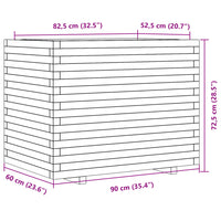 Thumbnail for Pflanzkübel Wachsbraun 90x60x72,5 cm Massivholz Kiefer