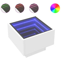 Thumbnail for Beistelltisch mit LED Weiß 40x40x30 cm Holzwerkstoff