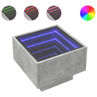 Thumbnail for Beistelltisch mit LED Betongrau 40x40x30 cm Holzwerkstoff