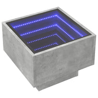 Thumbnail for Beistelltisch mit LED Betongrau 40x40x30 cm Holzwerkstoff