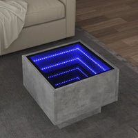 Thumbnail for Beistelltisch mit LED Betongrau 40x40x30 cm Holzwerkstoff