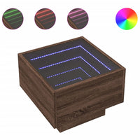 Thumbnail for Beistelltisch mit LED Braun Eichen-Optik 40x40x30 cm