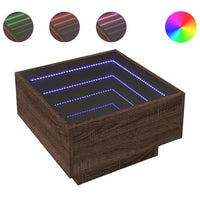 Thumbnail for LED-Couchtisch Braun Eichen-Optik 50x50x30 cm Holzwerkstoff