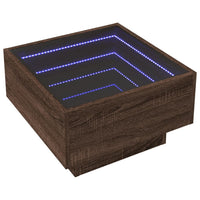 Thumbnail for LED-Couchtisch Braun Eichen-Optik 50x50x30 cm Holzwerkstoff