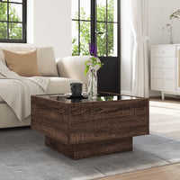 Thumbnail for LED-Couchtisch Braun Eichen-Optik 50x50x30 cm Holzwerkstoff