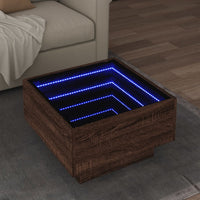 Thumbnail for LED-Couchtisch Braun Eichen-Optik 50x50x30 cm Holzwerkstoff