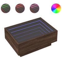 Thumbnail for LED-Couchtisch Braun Eichen-Optik 70x50x30 cm Holzwerkstoff