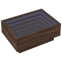 Thumbnail for LED-Couchtisch Braun Eichen-Optik 70x50x30 cm Holzwerkstoff