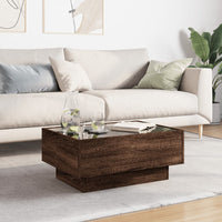 Thumbnail for LED-Couchtisch Braun Eichen-Optik 70x50x30 cm Holzwerkstoff