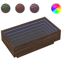 Thumbnail for LED-Couchtisch Braun Eichen-Optik 90x50x30 cm Holzwerkstoff