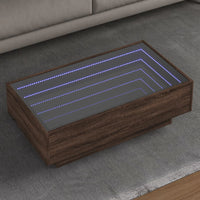 Thumbnail for LED-Couchtisch Braun Eichen-Optik 90x50x30 cm Holzwerkstoff