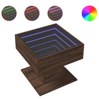 Thumbnail for LED-Couchtisch Braun Eichen-Optik 50x50x45 cm Holzwerkstoff