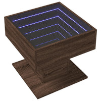 Thumbnail for LED-Couchtisch Braun Eichen-Optik 50x50x45 cm Holzwerkstoff