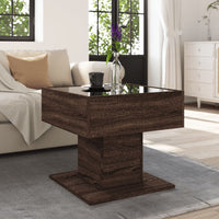 Thumbnail for LED-Couchtisch Braun Eichen-Optik 50x50x45 cm Holzwerkstoff