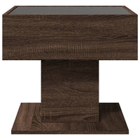Thumbnail for LED-Couchtisch Braun Eichen-Optik 50x50x45 cm Holzwerkstoff