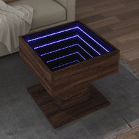 Thumbnail for LED-Couchtisch Braun Eichen-Optik 50x50x45 cm Holzwerkstoff