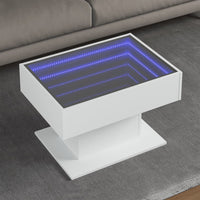 Thumbnail for LED-Couchtisch Weiß 70x50x45 cm Holzwerkstoff