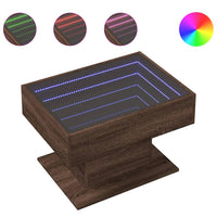 Thumbnail for LED-Couchtisch Braun Eichen-Optik 70x50x45 cm Holzwerkstoff